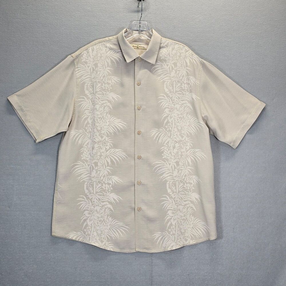 Tommy Bahama Hawaiian Shirt Size L 100% Silk Floral